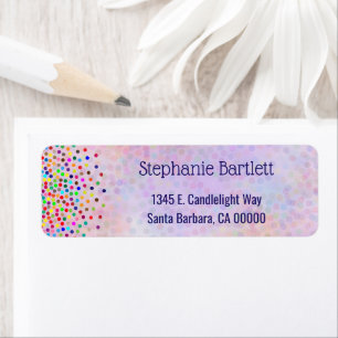 Fun Girly Colourful Confetti Return Address
