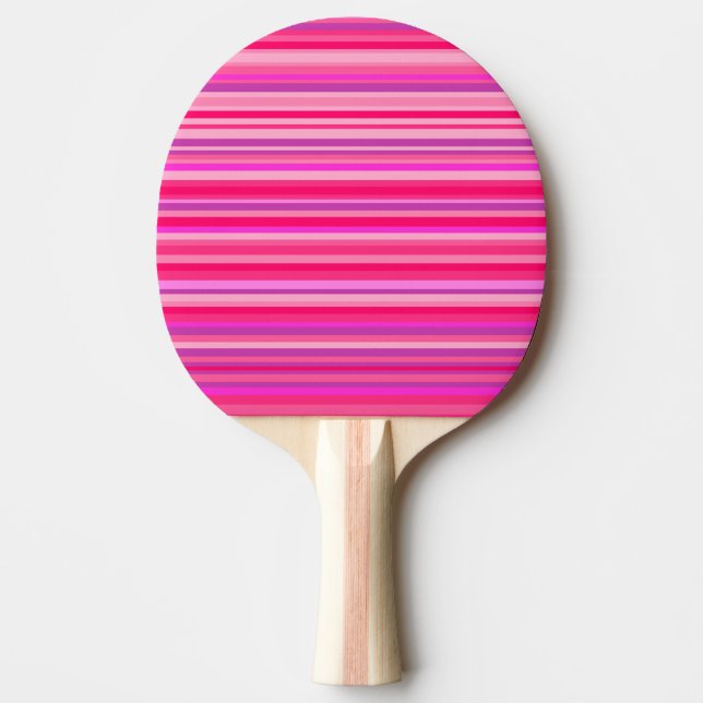 Fun, Girly Pink and Purple Stripes Pattern Ping Pong Paddle (Front)