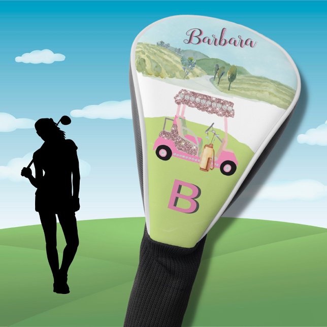 Fun Glam Golf Cart Scenic Personalised Two Colour Head Cover (Creator Uploaded)