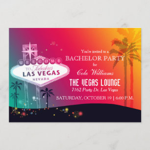Fun Glam Las Vegas Bachelor Party Invitation