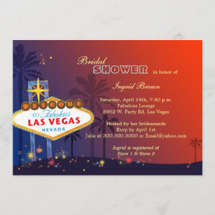 Fun Glamourous Las Vegas Bridal Shower Invitation