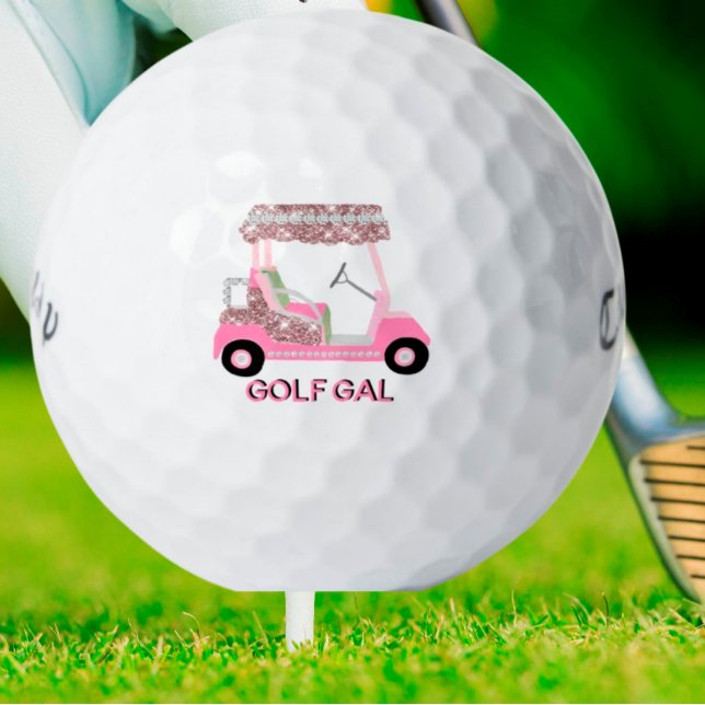 Fun Glitz Glam Rose Gold Diamond Cart Golf Gal Balls (Creator Uploaded)