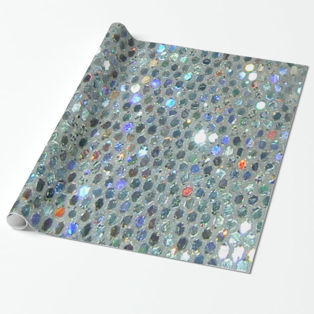 Fun Glitzy Glittery Sparkly Colourful Bling Wrapping Paper (Unrolled)