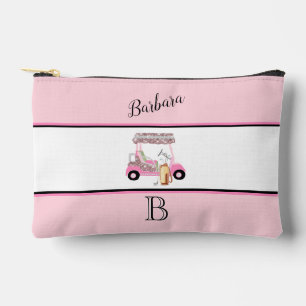 Fun Glitzy Golf Cart Monogram Name  Accessory Pouch