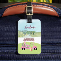 Fun Glitzy Scene Golf Player Cart