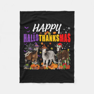Fun Goats Mummy Pilgrim Santa Costume Happy Hallot Fleece Blanket