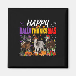 Fun Goats Mummy Pilgrim Santa Costume Happy HalloT Magnet
