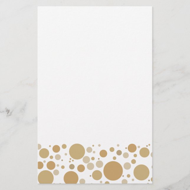 Fun Gold Champagne Bubbles Pattern Stationery (Front)