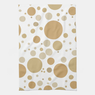 Fun Gold Champagne Bubbles Pattern Tea Towel