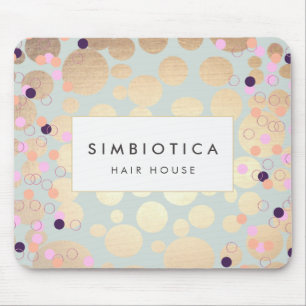 Fun Gold Confetti Pattern Mouse Mat