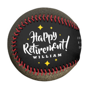 Fun Gold Glitter Stars Retirement New Adventures Baseball