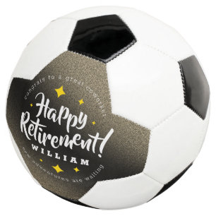 Fun Gold Glitter Stars Retirement New Adventures Football