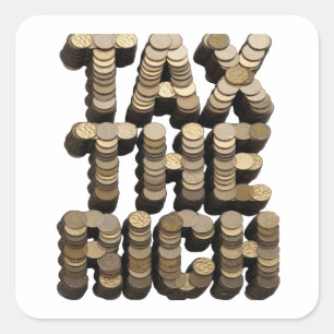 Fun Gold TAX THE RICH Gift Sticker
