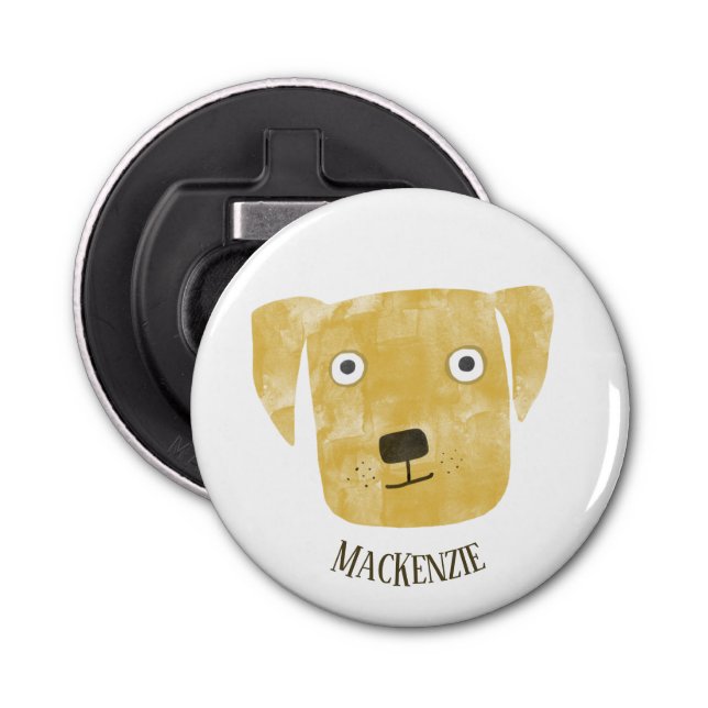 Fun Golden Labrador Retriever Dog Personalised Bottle Opener (Front)