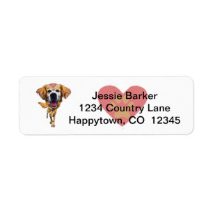Fun Golden Retriever Return Address Label