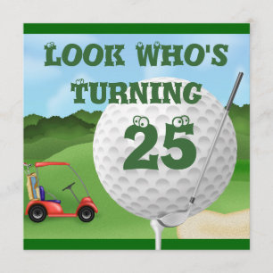 Fun Golf  25th Birthday Invitations