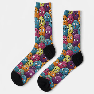 Fun Golf Ball Character Pattern Socks