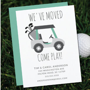 Fun Golf Cart Moving Announcement Card