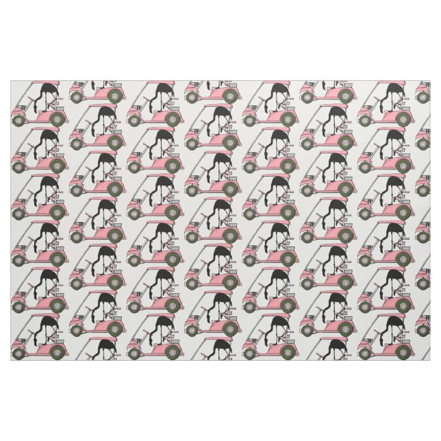 Fun Golf Cart Pattern Flamingo Golf Caddy Fabric (Fat Quarter)
