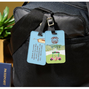 Fun Golf Cart Scenic League Club Logo  Luggage Tag