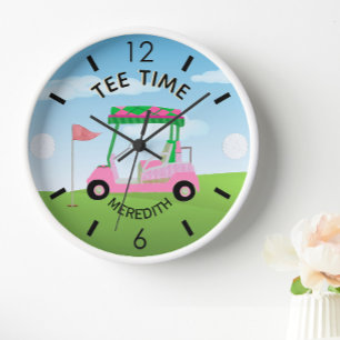 Fun Golf Course Cart Name Tee Time  Clock