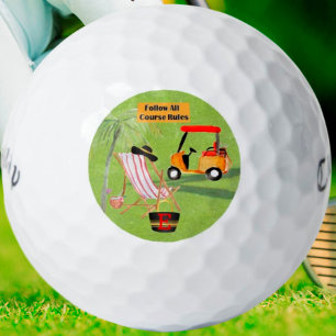 Fun Golf Course Rules Cart Beach Chair Monogram Balls