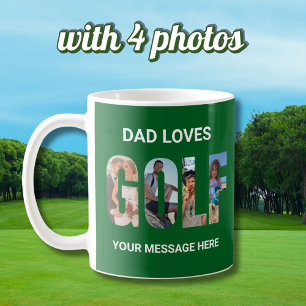 Fun Golf Custom 4 Photos Message Name  Coffee Mug