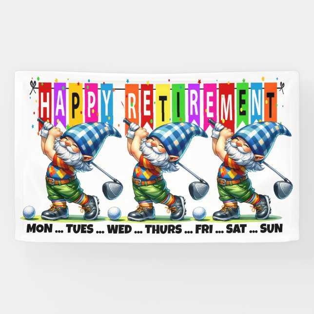 FUN GOLF HAPPY RETIREMENT  BANNER (Horizontal)