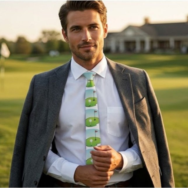 Fun Golf Pattern Neck Tie (Creator Uploaded)