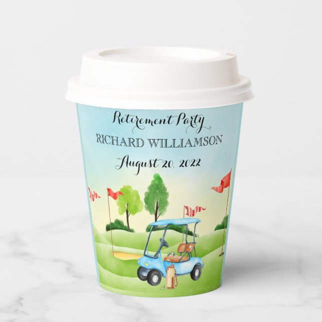 Fun Golf Theme Retirement Party   Paper Cups (Front)