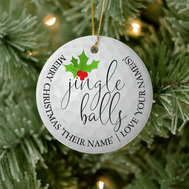 Fun Golfer Christmas Golf Gift Jingle Balls Ceramic Tree Decoration (Tree)