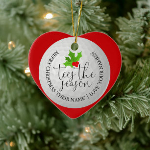 Fun Golfer Christmas Golf Gift Tees The Season Ceramic Tree Decoration
