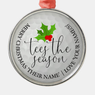 Fun Golfer Christmas Golf Gift Tees The Season Metal Tree Decoration