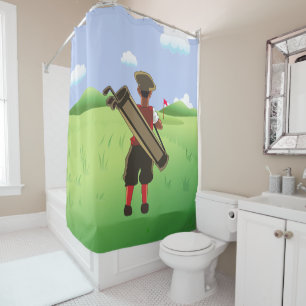 Fun Golfer on golf course Shower Curtain
