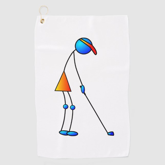Fun Golfing Figure Golf Towel (Front)