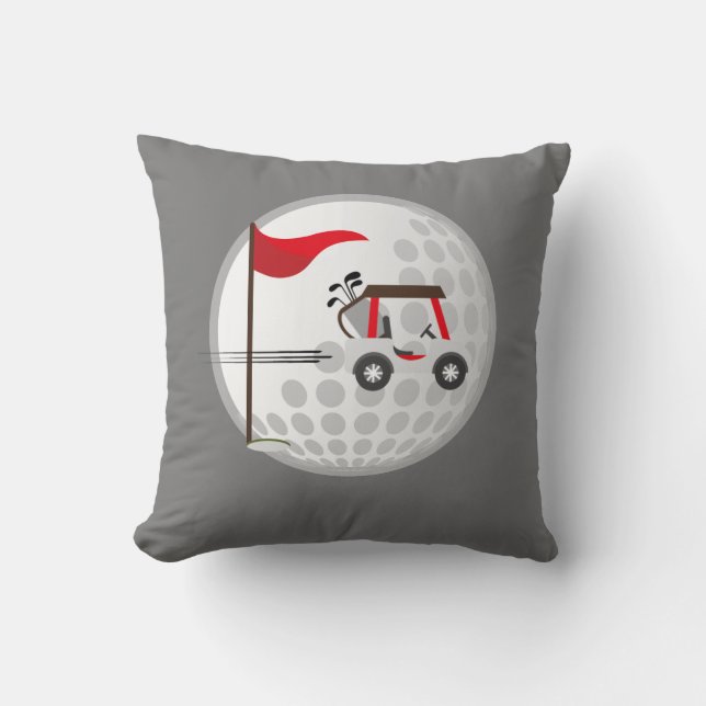 Fun Golfing Golf Cart Ball for Golfers Cushion (Front)