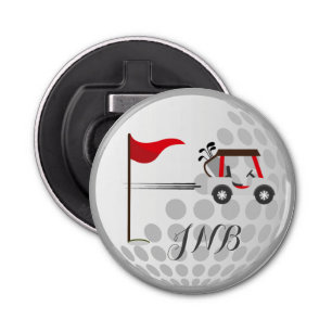 Fun Golfing Golf Cart Ball for Golfers Monogram Bottle Opener