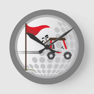 Fun Golfing Golf Cart Ball for Golfers Round Clock