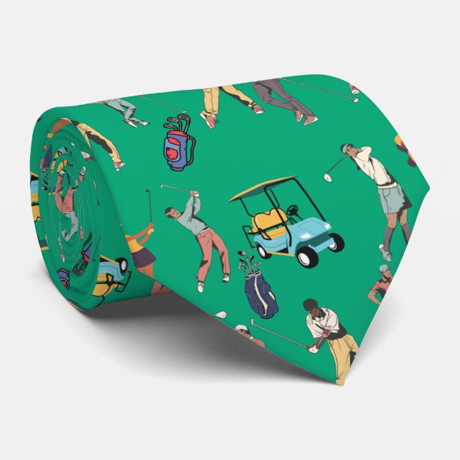 Fun golfing images for that golf enthusiast tie (Rolled)