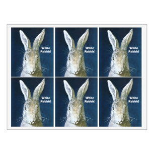 Fun Good Luck Saying White Rabbit! Wine Labels