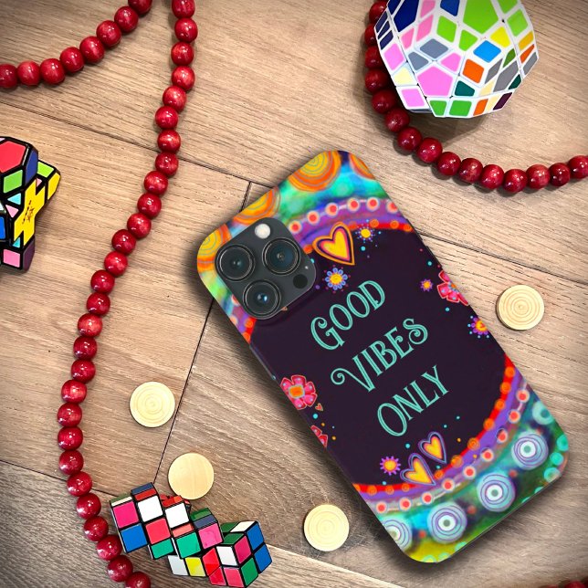 Fun “Good Vibes Only” Inspirivity Custom Quote Case-Mate iPhone Case (Creator Uploaded)