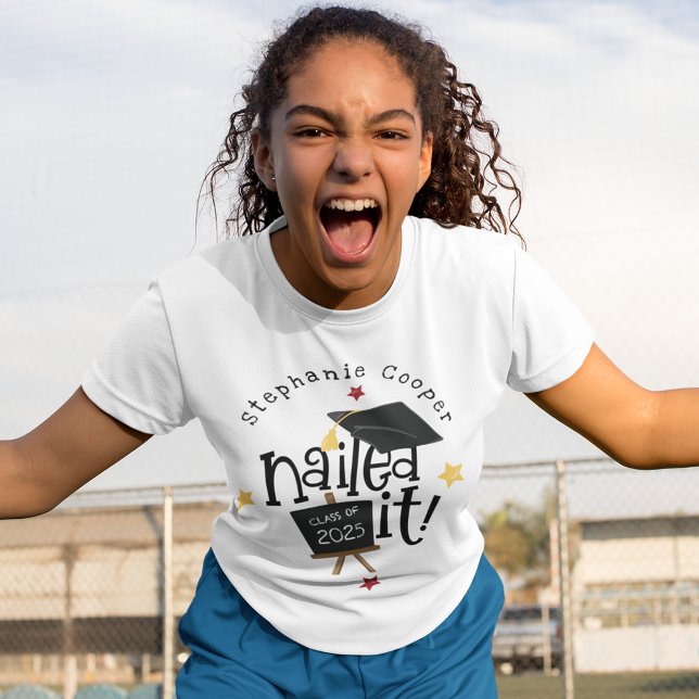 Fun Grad 2025 Nailed It Graduation T-Shirt (Creator Uploaded)