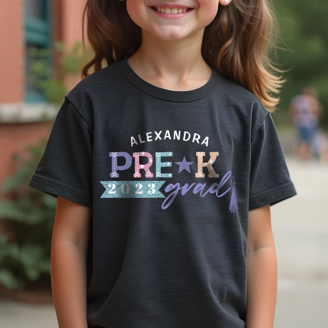 Fun Grad Colourful Personalised Pre-K Class of 202 Tri-Blend Shirt (Fun Grad Colorful Personalized Pre-K Class of 2022 Tri-Blend Shirt)