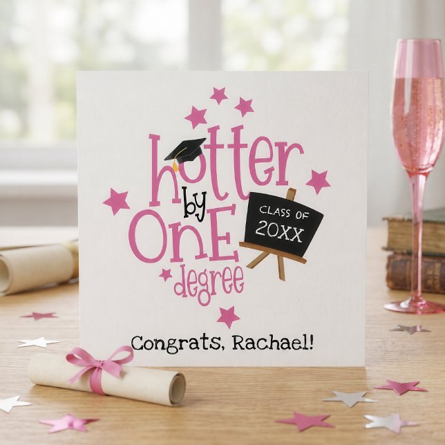 Fun Grad Hotter By One Degree Congrats Card (Creator Uploaded)