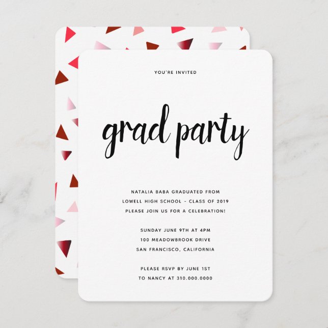 Fun Grad Invite! Invitation (Front/Back)