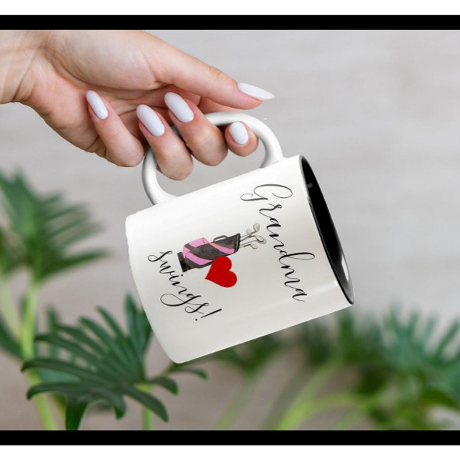 Fun Grandma Golfer Golf Bag  Two-Tone Coffee Mug (Creator Uploaded)