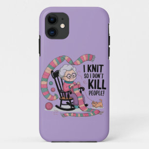 Fun Grandma Knitting Design iPhone 11 Case