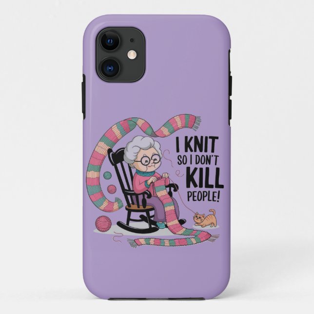 Fun Grandma Knitting Design Case-Mate iPhone Case (Back)