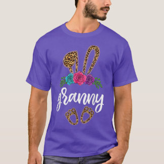 Fun Granny Bunny Leopard , Easter Day Bunny Grandm T-Shirt