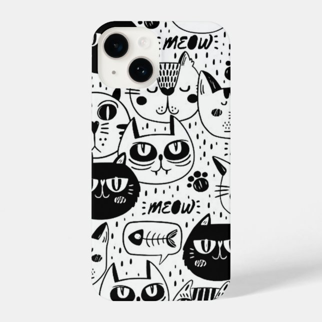 Fun Graphic Art Comic Book Cats Kittens iPhone Case (Back)